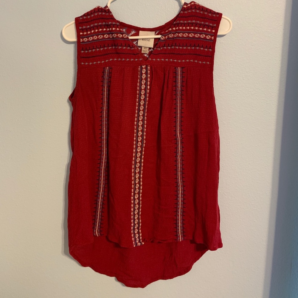 Red, white, and blue Knox Rose tank top